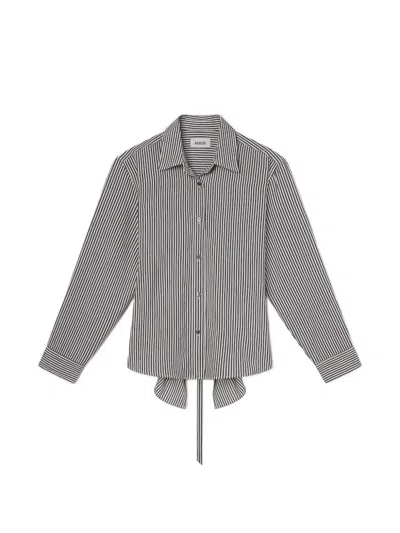 Agolde Striped Shirt In Black