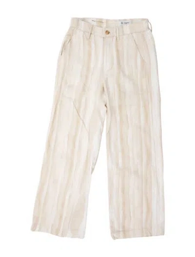 Pre-owned Agolde Striped Wide Leg Pants In Neutrals/white