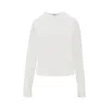 Agolde Long-sleeved Cropped T-shirt In White