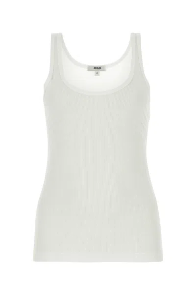 AGOLDE AGOLDE WHITE STRETCH VISCOSE TANK TOP