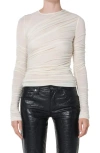 Agolde Tania Long-sleeve Twist Tee In Neutral