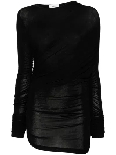 Agolde Tania Twist T-shirt In Black