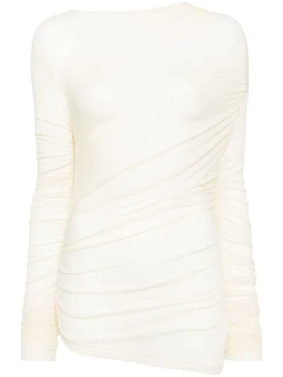 Agolde Tania Twist T-shirt In Neutrals