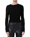 Agolde Tania Ruched Stretch-jersey Top In Black