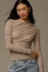 Agolde Tania Twist Tee In Grey