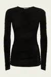 Agolde Tania Twist Jersey T-shirt In Black