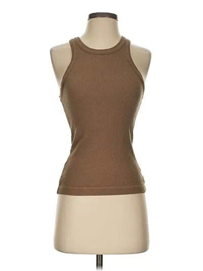 Pre-owned Agolde Tank Top Brown Halter Neckline Tops