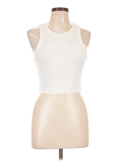 Pre-owned Agolde Tank Top Ivory Halter Neckline Tops