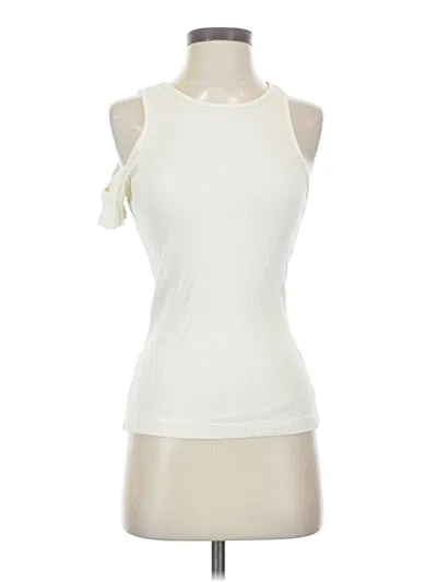 Pre-owned Agolde Tank Top Ivory Halter Neckline Tops
