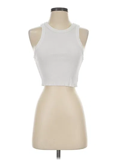 Pre-owned Agolde Tank Top Ivory Halter Neckline Tops