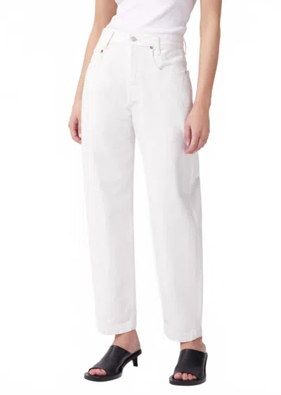 Agolde Tapered Baggy High-rise Jeans In Drum In White