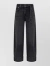 Agolde Tapered Cuffed Jeans Belted Waist In Gray