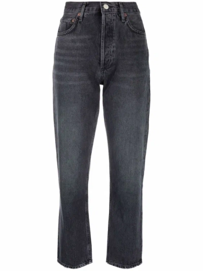AGOLDE TAPERED-LEG CROPPED JEANS