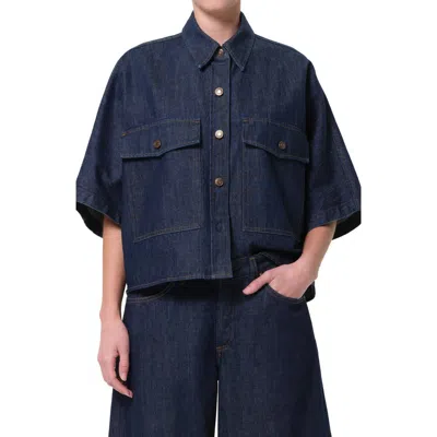 Agolde Taron Boxy Denim Button-up Shirt