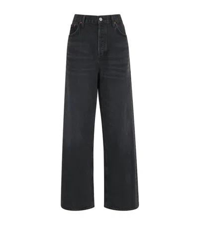 Agolde The Low-slung Baggy Jeans In Black