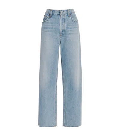 Agolde The Low-slung Baggy Jeans In Brown