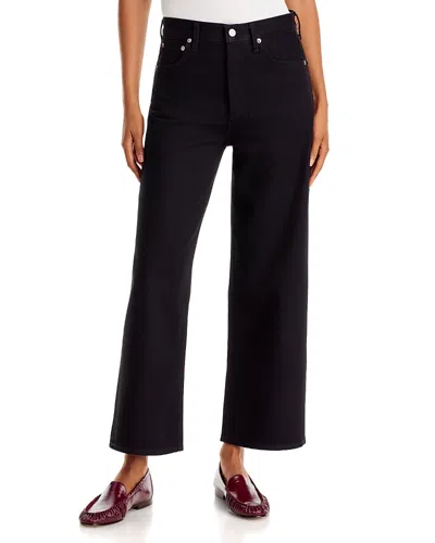 Agolde The Ren High Rose Ankle Wide Leg Jeans In Cover In Black