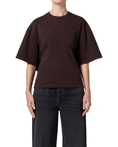 Agolde Theo T-shirt Tone In Burgundy