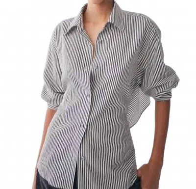 Agolde Theo Shirt In Solene Stripe In Multi