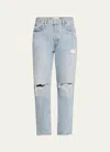 Agolde Blue 90's Mid Rise Loose Fit Jeans In Threadbare (pal