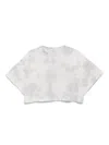 Agolde Tie-dye Cropped T-shirt In White