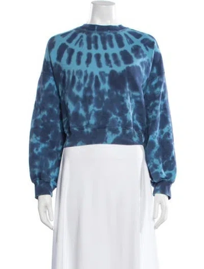 Pre-owned Agolde Tie-dye Print Crew Neck Crop Top In Blue