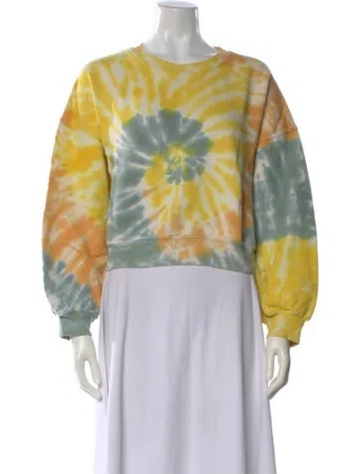 Pre-owned Agolde Tie-dye Print Crew Neck Sweater In Yellow