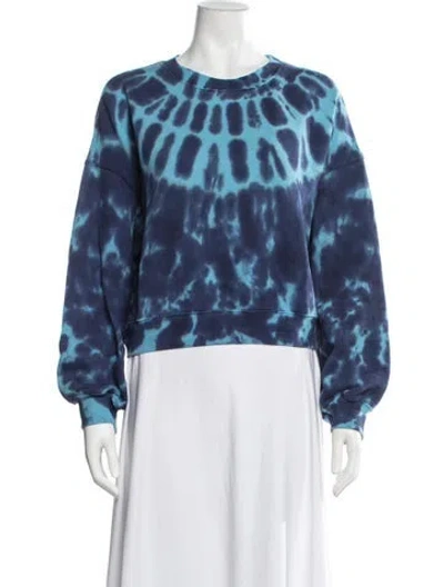 Pre-owned Agolde Tie-dye Print Crew Neck Sweatshirt In Blue