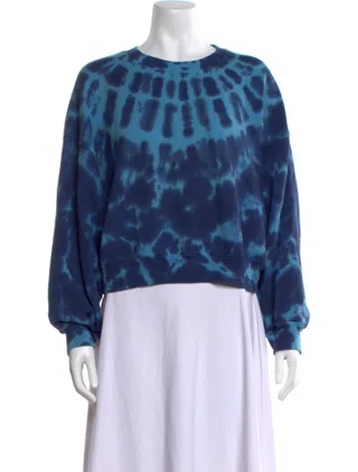 Pre-owned Agolde Tie-dye Print Crew Neck Sweatshirt In Blue