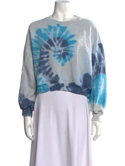 Pre-owned Agolde Tie-dye Print Crew Neck Sweatshirt In Blue