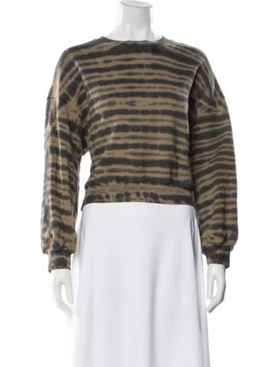 Pre-owned Agolde Tie-dye Print Crew Neck Sweatshirt In White