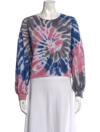 Pre-owned Agolde Tie-dye Print Crew Neck Sweatshirt In White