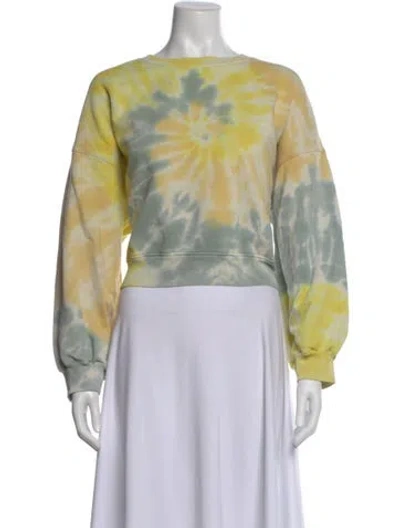 Pre-owned Agolde Tie-dye Print Crew Neck Sweatshirt In Yellow