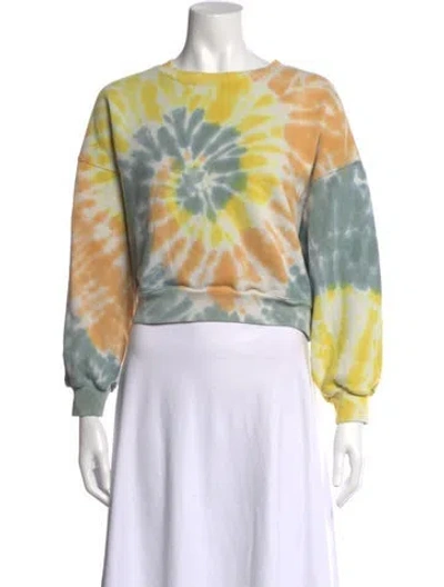 Pre-owned Agolde Tie-dye Print Crew Neck Sweatshirt In Yellow