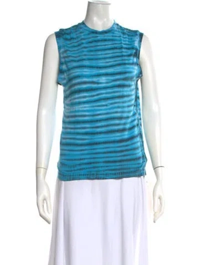 Pre-owned Agolde Tie-dye Print Crew Neck T-shirt In Blue