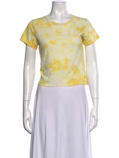 Pre-owned Agolde Tie-dye Print Crew Neck T-shirt In Yellow