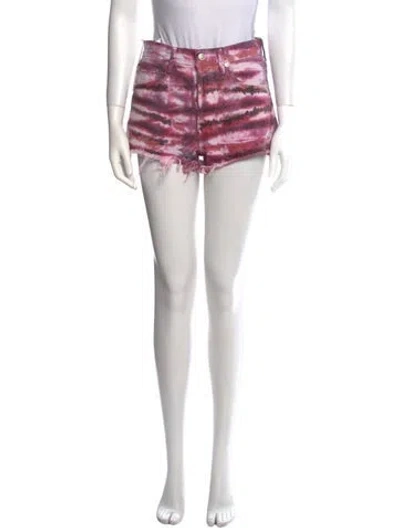Pre-owned Agolde Tie-dye Print Mini Shorts In Pink