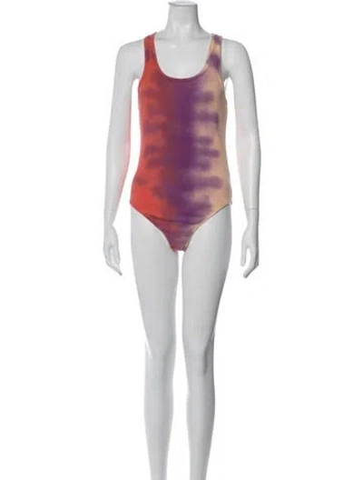 Pre-owned Agolde Tie-dye Print Scoop Neck Bodysuit In Multi