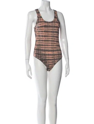 Pre-owned Agolde Tie-dye Print Scoop Neck Bodysuit In Pink