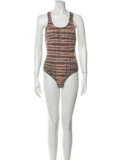 Pre-owned Agolde Tie-dye Print Scoop Neck Bodysuit In Purple