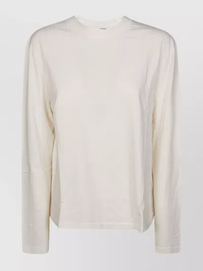 Agolde Timeless Crew Neck Knit Top In White