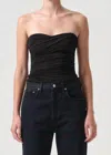 Agolde Tonia Twist Strapless Tube Top In Black