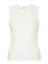 Agolde Ribbed Texture Racerback Tank Top In White