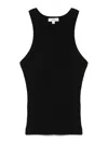 Agolde Rayne Ribbed-knit Tank Top In Black