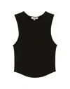 Agolde Ribbed-knit Sleeveless Top In Black