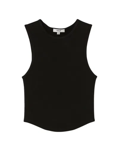 Agolde Sleeveless Ribbed Tank Top In Black