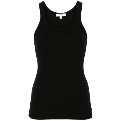 Agolde Sleeveless Ribbed-knit Top In Black