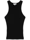 Agolde Rayne Ribbed-knit Tank Top In Black