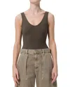 Agolde Tora Tank Bodysuit In Grove