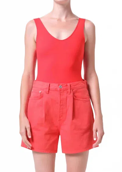 Agolde Tora Bodysuit In Vermilion In Red